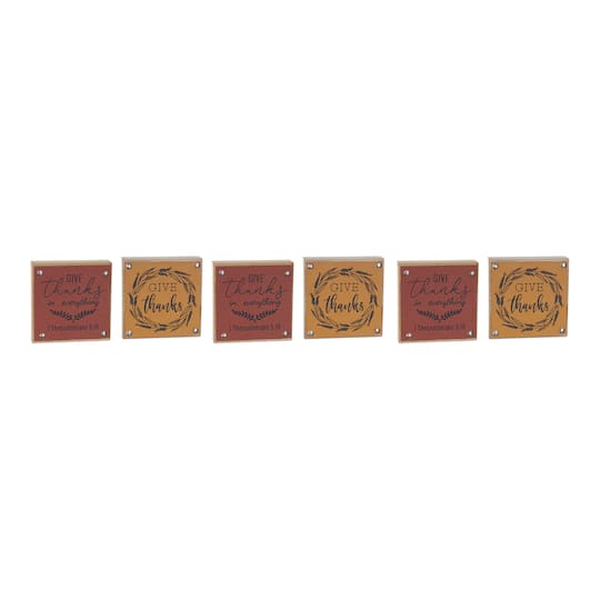 5" Give Thanks Harvest Sign Set